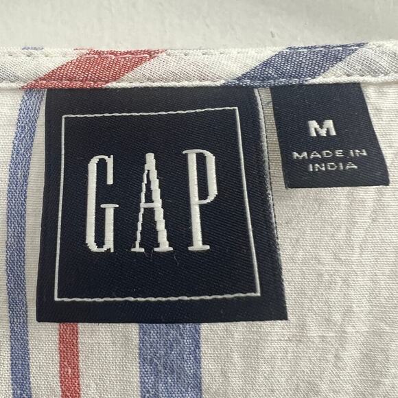 GAP Peplum Hem Red White and Blue Stripe Cotton Lightweight Top, size M - Picture 5 of 5